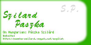 szilard paszka business card