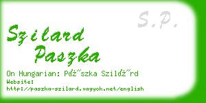 szilard paszka business card